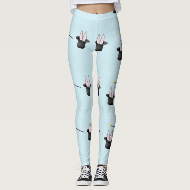 Leggings Bunny en un gorra con varita mágica azul (Anverso)