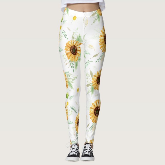 Leggings Buques de girasol y margarita (Anverso)