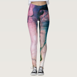 Leggings Burbujas azules rosadas verde azuladas de la