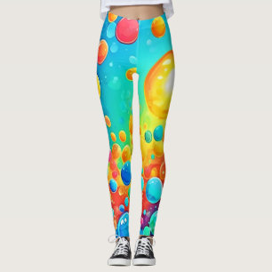 Leggings Burbujas coloridas flotando arte