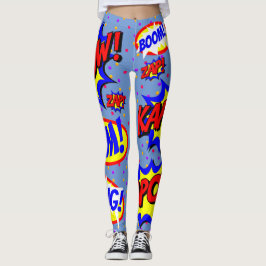 Leggings Burbujas de Diálogo Personalizadas de Cómic con Pu