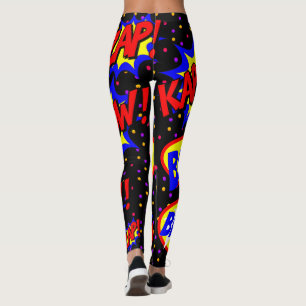 Leggings Burbujas de Diálogo Personalizadas de Cómic con Pu