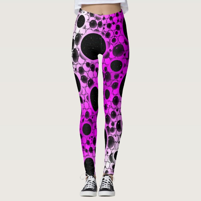 Leggings Burbujas Espaciales de Manchas - Blanco/Rosa (Anverso)