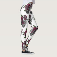 Burgundy Floral Skeleton Hand Gothic