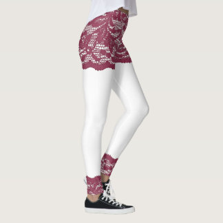 Leggings Burgundy Lace
