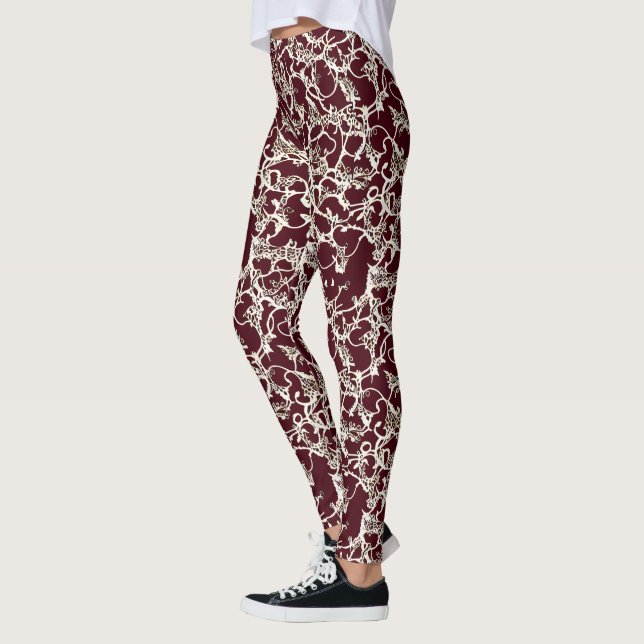 Leggings Burgundy Lace Swirls (Izquierda)
