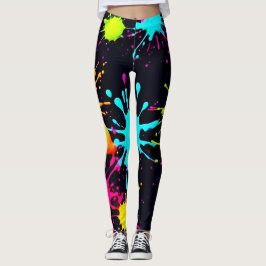 Leggings Burla de color artística con pintura de goteo