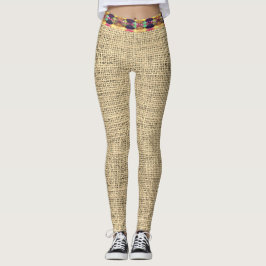 Leggings Burlap Look