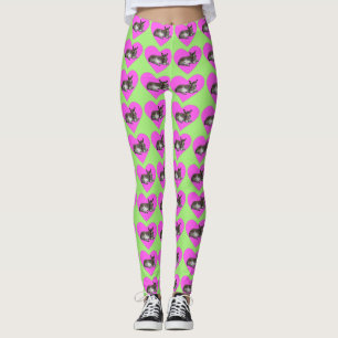 Leggings Burro en corazón rosa