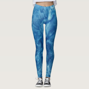 Leggings Burst de color de agua azul