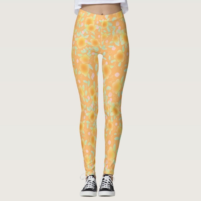 Leggings Butter Yellow Gold Flowe (Anverso)
