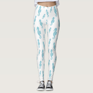 Leggings Caballito de mar minimalista Patrón continuo del o