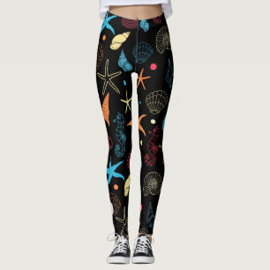 Leggings caballito de mar moderno Personalizado, estepa y c