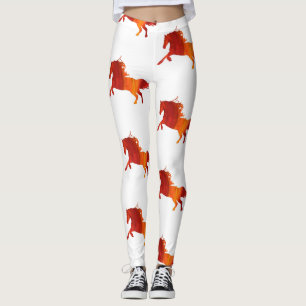 Leggings Caballo, piernas salvajes de caballos de fuego