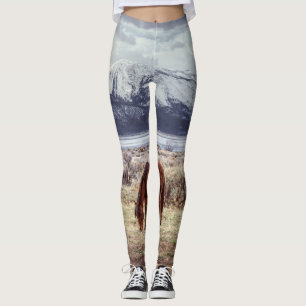 Leggings Caballo salvaje: El paisaje invernal de Nevada.