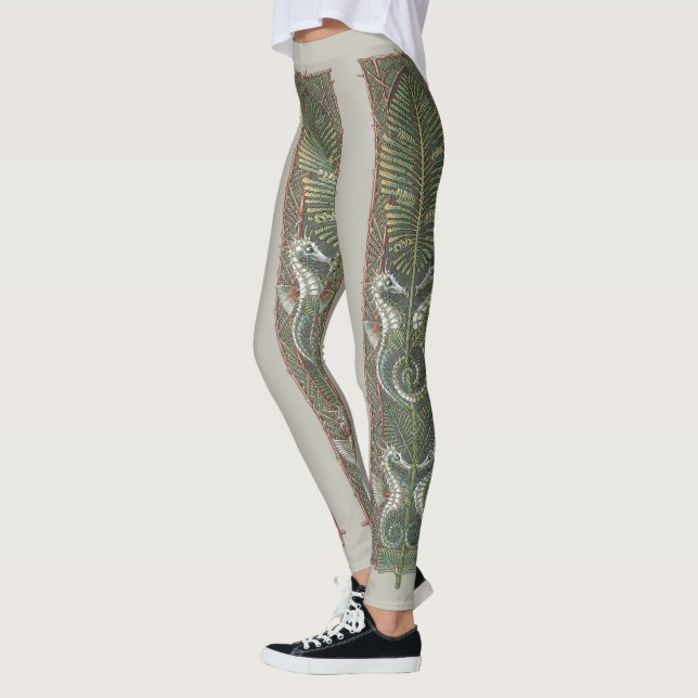 Leggings Caballos de mar y algas marinas, Art Nouveau vinta (Izquierda)