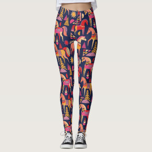 Leggings Caballos escandinavos: Diseño Decorativo y Seamles