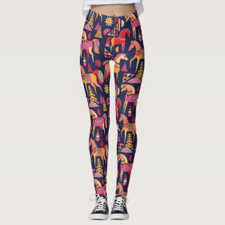 Leggings Caballos escandinavos: Diseño Decorativo y Seamles