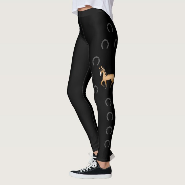 Leggings Caballos y herraduras de Personalizado de piel de  (Izquierda)