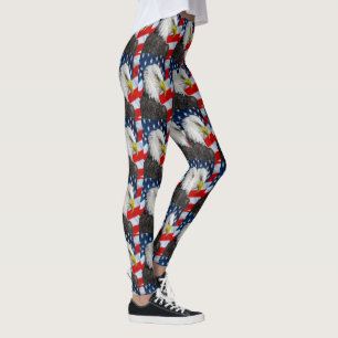 Leggings Cabeza de águila calva y bandera estadounidense