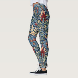 Leggings Cabeza de serpiente, fondo de pantalla de flores d