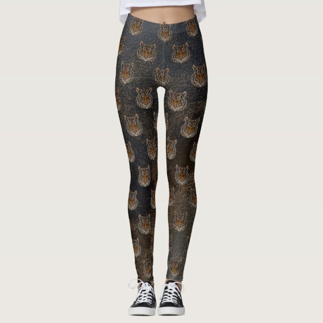 Leggings Cabeza de tigre, aspecto de cuero (Anverso)