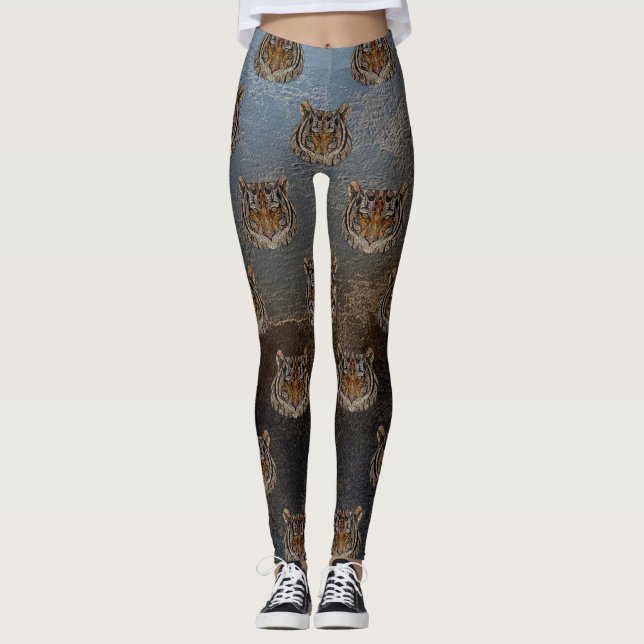 Leggings Cabeza de tigre, cara, piel (Anverso)