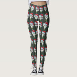 LEGGINGS CABEZA MUERTA SANTA SKULL, NAVIDADES SKELETON HUMO