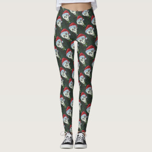 LEGGINGS CABEZA MUERTA SANTA SKULL, NAVIDADES SKELETON HUMO
