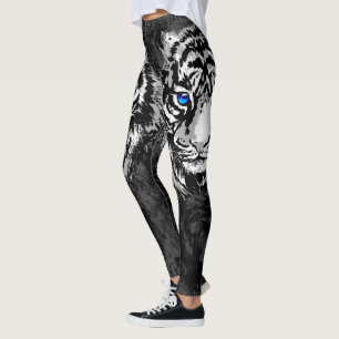 Leggings Cabeza real de tigre blanco - Piernas de tigres