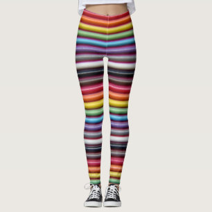 Leggings Cable de cinta arco iris horizontal