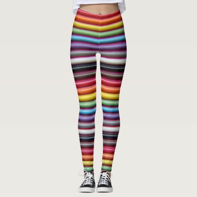 Leggings Cable de cinta arco iris horizontal (Anverso)