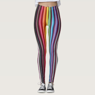 Leggings Cable de cinta arco iris vertical