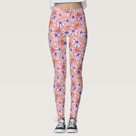 Leggings Cables Ladybugs y Daisies rosa y azul