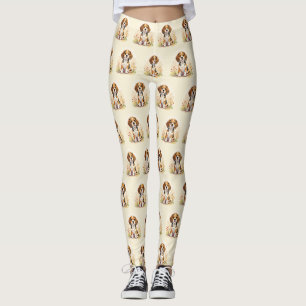 Leggings Cachorro Beagle Tricolor Blanco Negro y Canela Ado