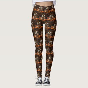 Leggings Cachorro de galgo afgano Otoño Delicia Calabaza