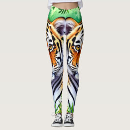 Leggings Cachorro de tigre botánico audaz