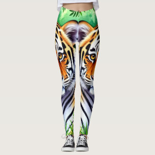 Leggings Cachorro de tigre botánico audaz
