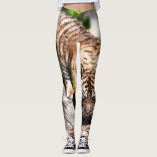 Leggings Cachorro de tigre que sube abajo las polainas del