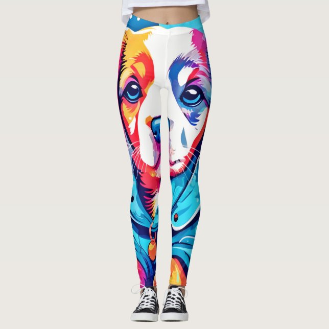 Leggings Cachorro en diseño de Abrigo Azul (Anverso)