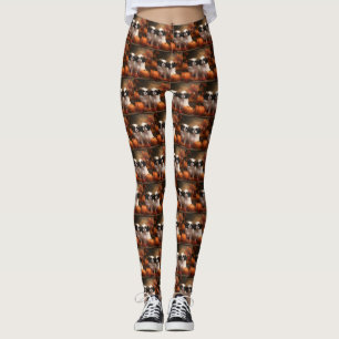 Leggings Cachorro Japanese Chin Otoño Delicia Calabaza