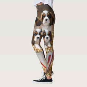 Leggings Cachorros Quads Cavalier Spaniel En El Popcorn,