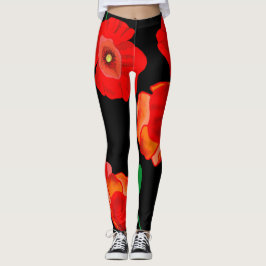 Leggings Cachorros rojos en ilustracion de fondo negro