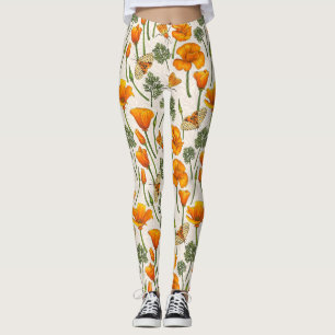 Leggings Cachorros y polillas de California en blanco roto 