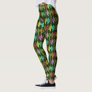 Leggings Cactus de Navidad decorado con fiesta