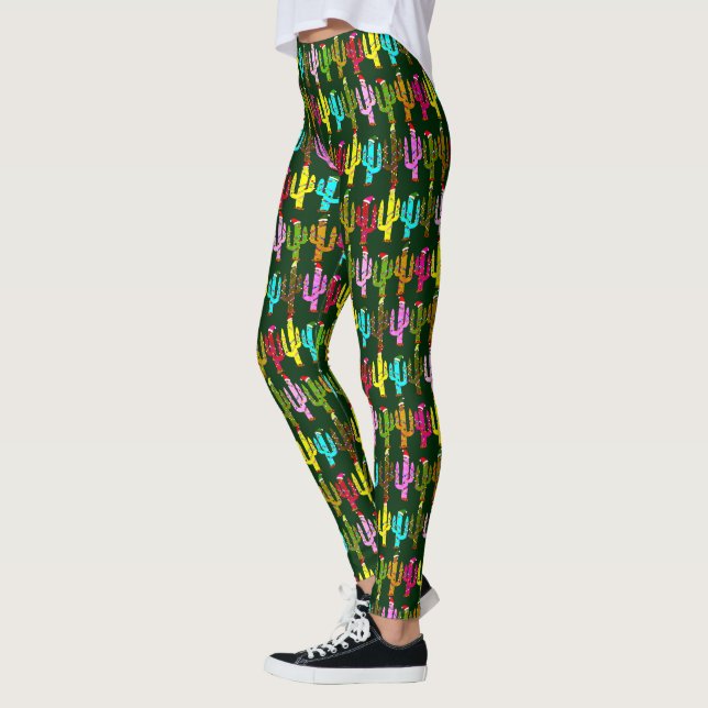 Leggings Cactus de Navidad decorado con fiesta  (Izquierda)