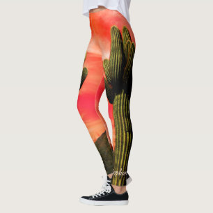 Leggings Cactus Gigante Saguaro, Piernas de nombre personal