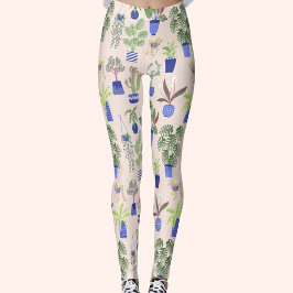 Leggings Cactus Succulent Rubor Pink