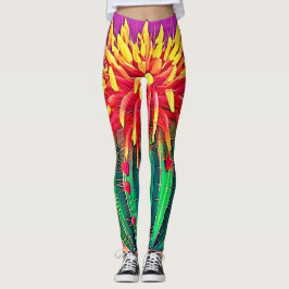 Leggings Cactus vibrante en floración