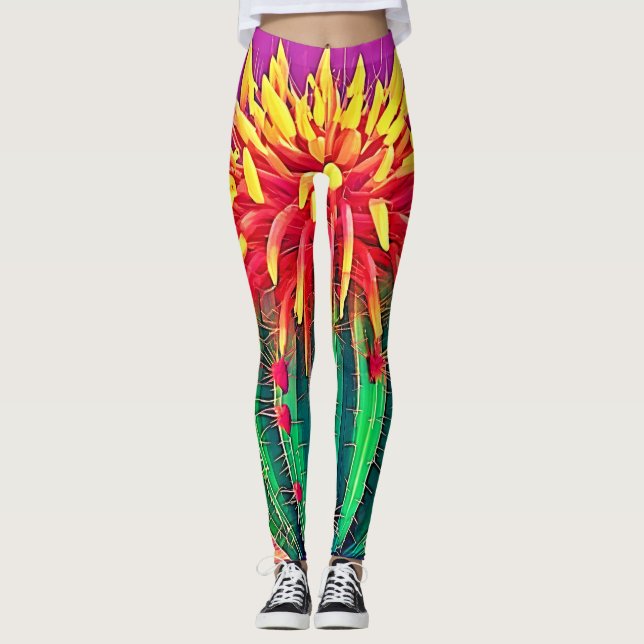 Leggings Cactus vibrante en floración (Anverso)